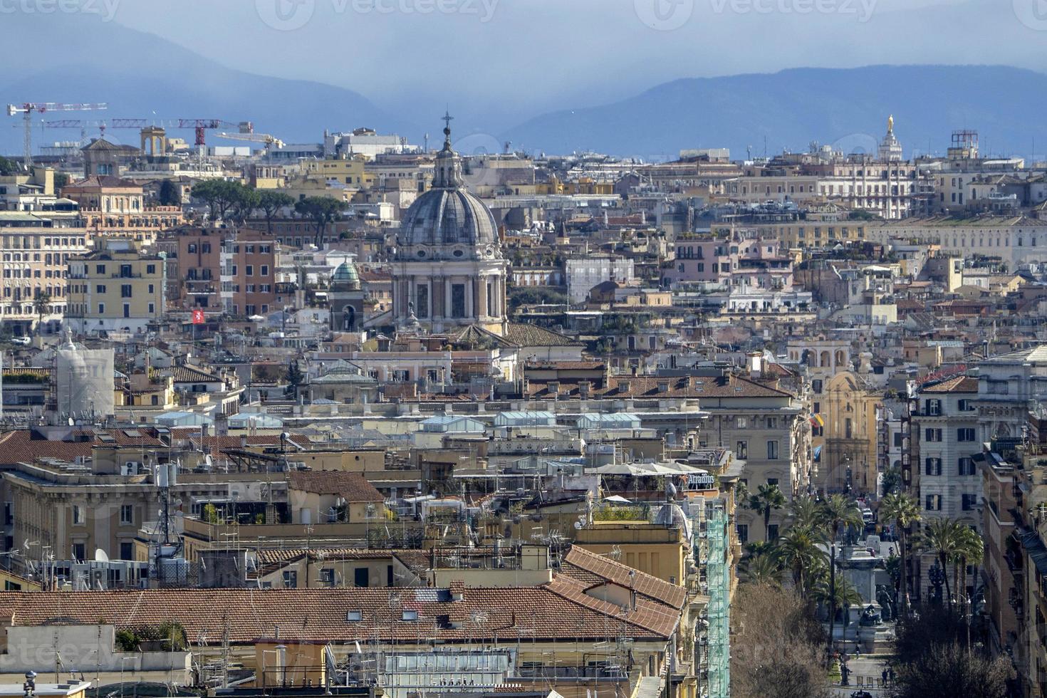 vista aérea de roma paisagem urbana do museu do vaticano foto