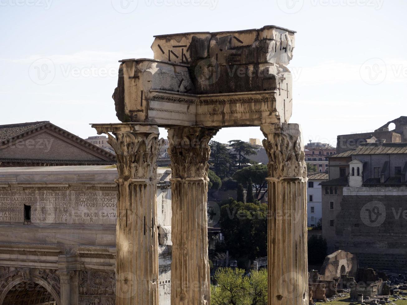 vista aérea dos fóruns imperiais de roma foto