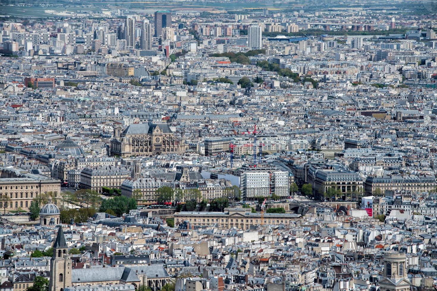 paris ensolarado céu azul vista aérea foto