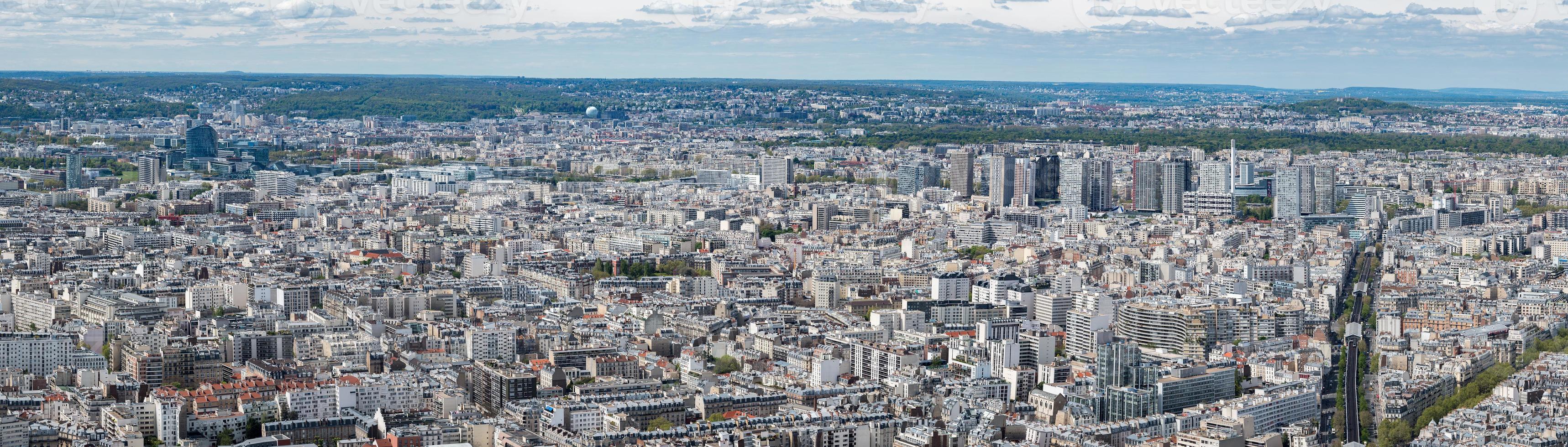 panorama da vista aérea da paisagem urbana de paris foto