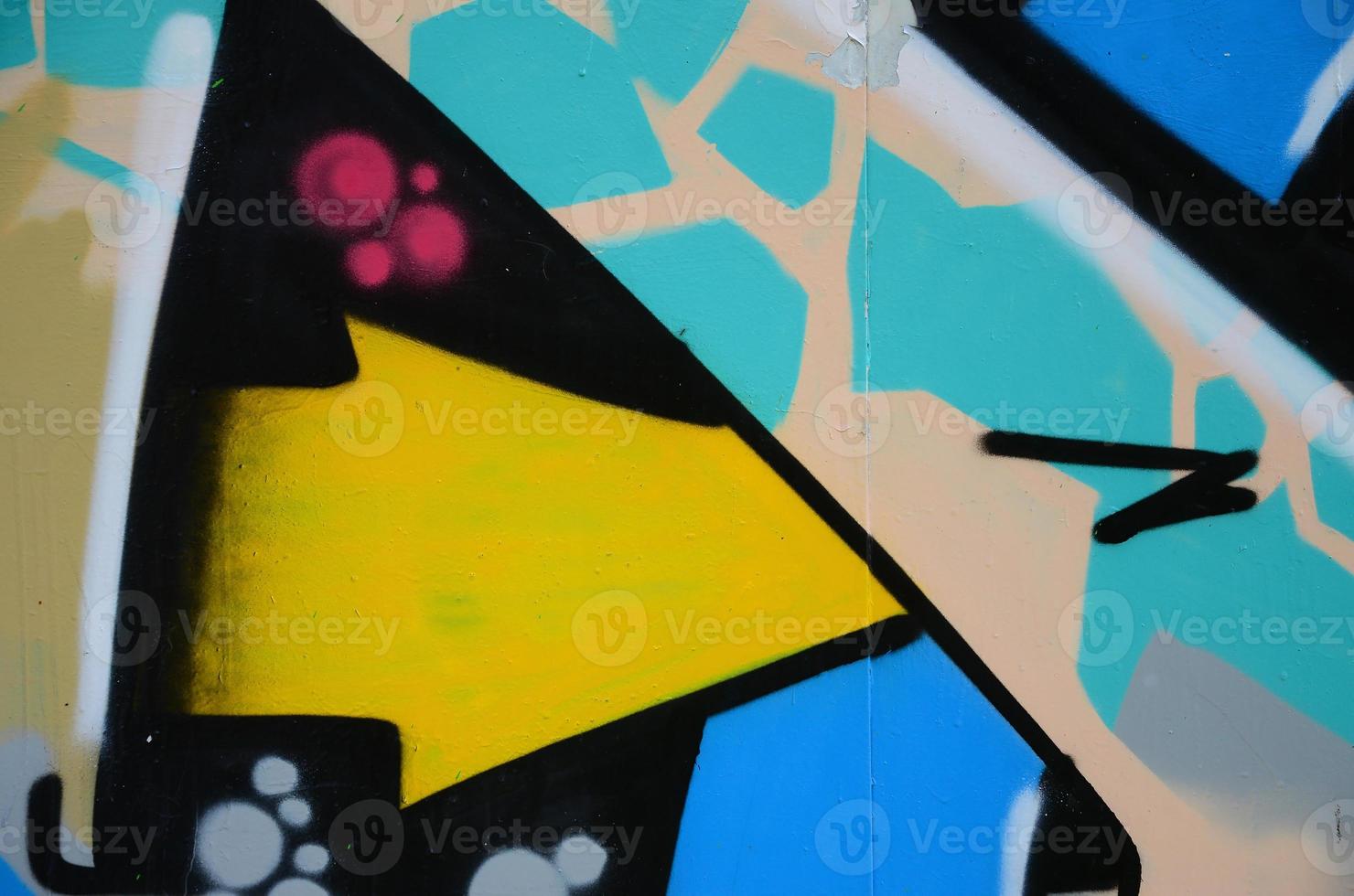 arte de rua. imagem de fundo abstrato de um fragmento de uma pintura de grafite colorida em tons de azul foto