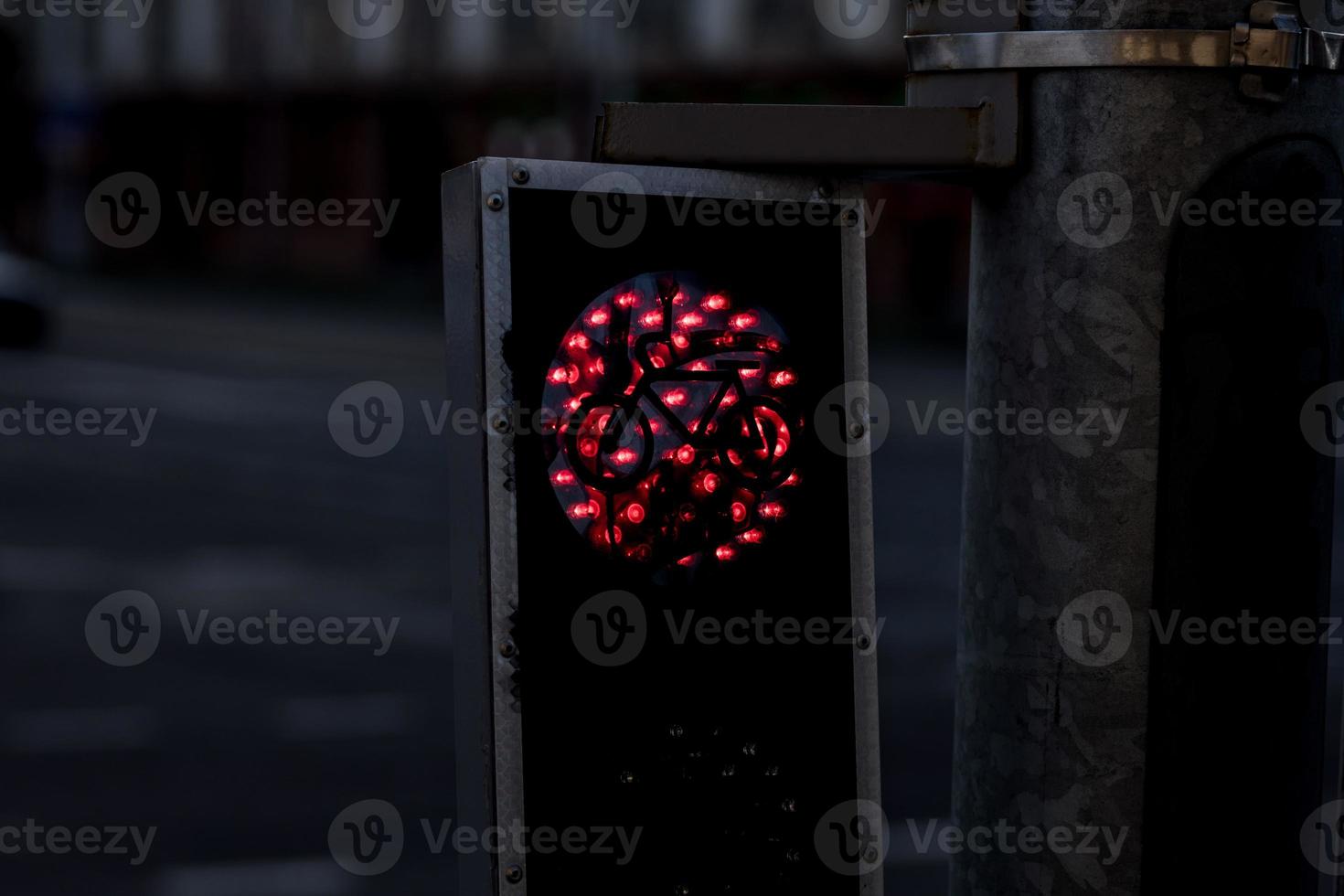 sinal vermelho para ciclistas. foto