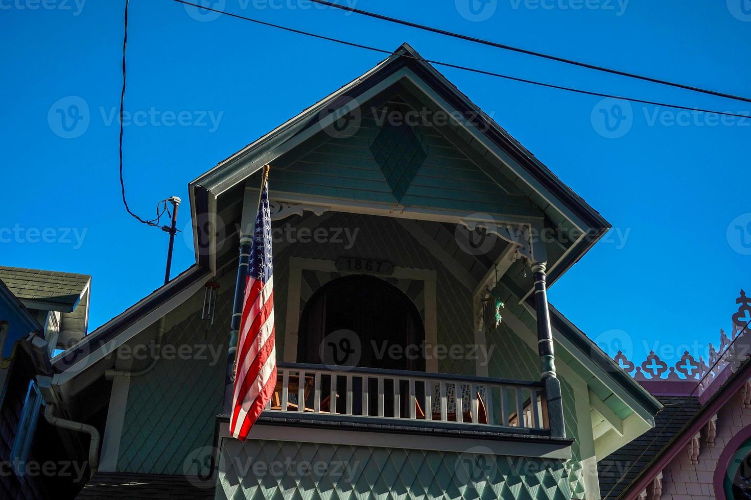 casas coloridas de pão de gengibre de Martha Vine foto