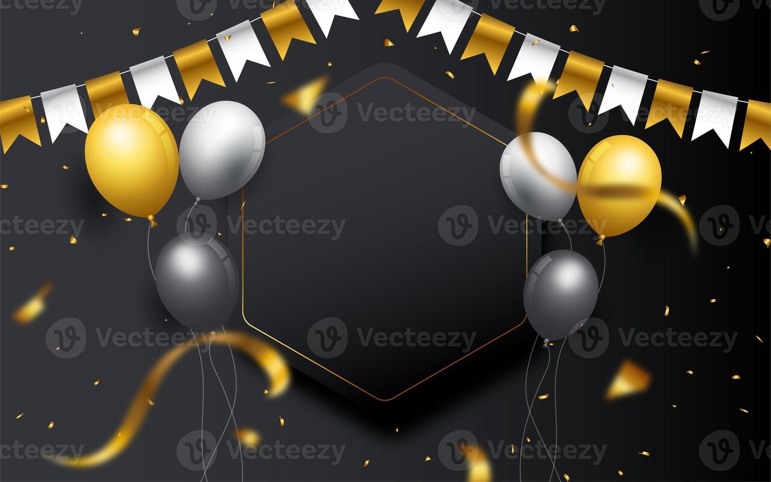 fundo de feliz aniversário com balão 3d foto