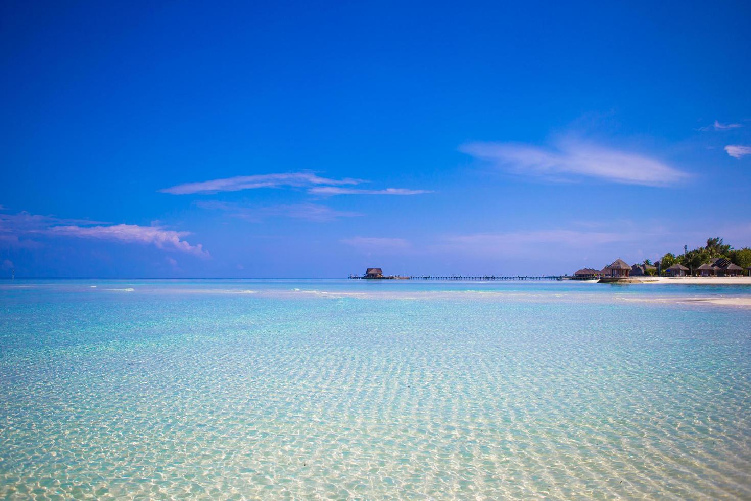 praia tropical com águas claras foto