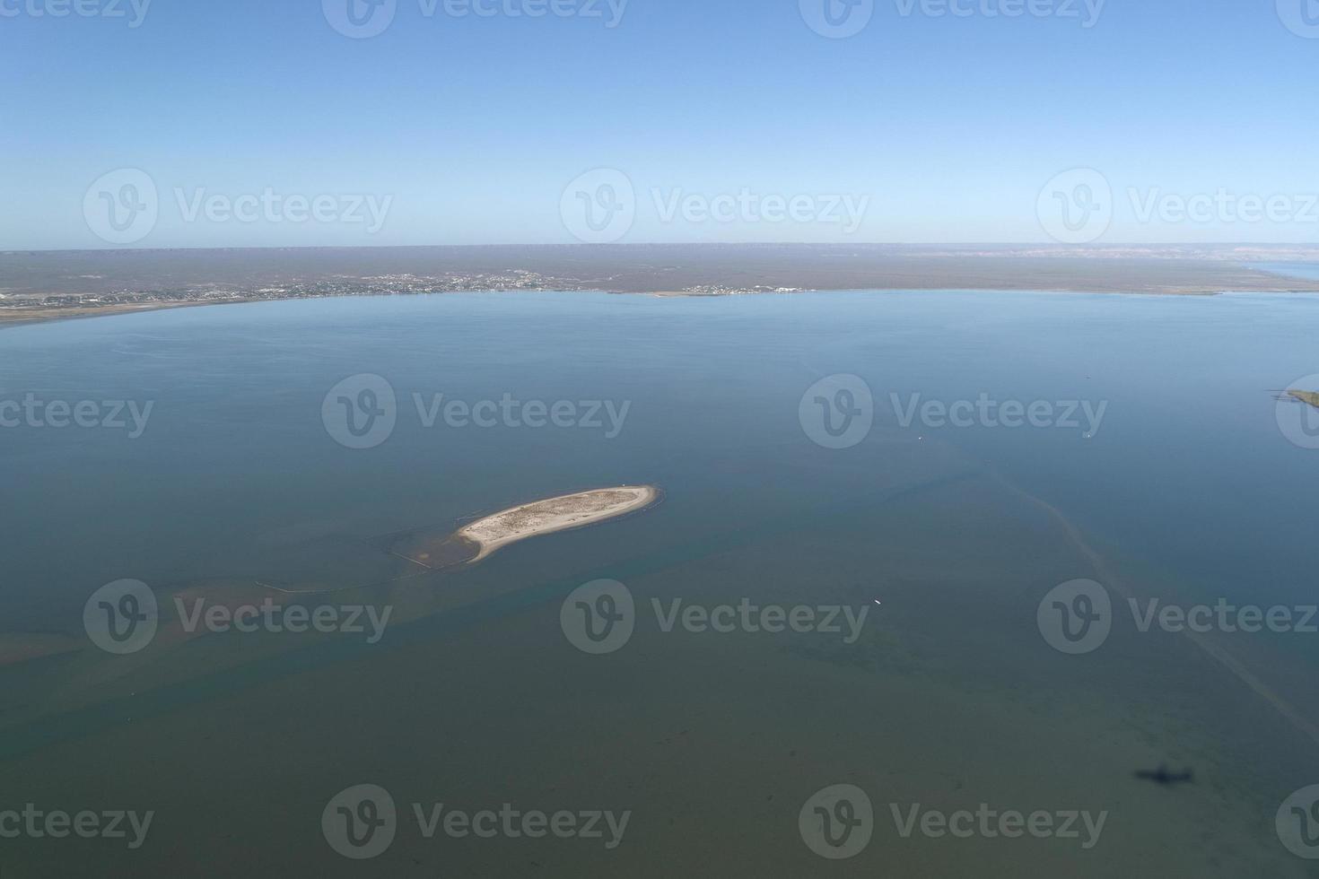 fazenda de ostras de pesca la paz méxico baja california sur do panorama do avião foto