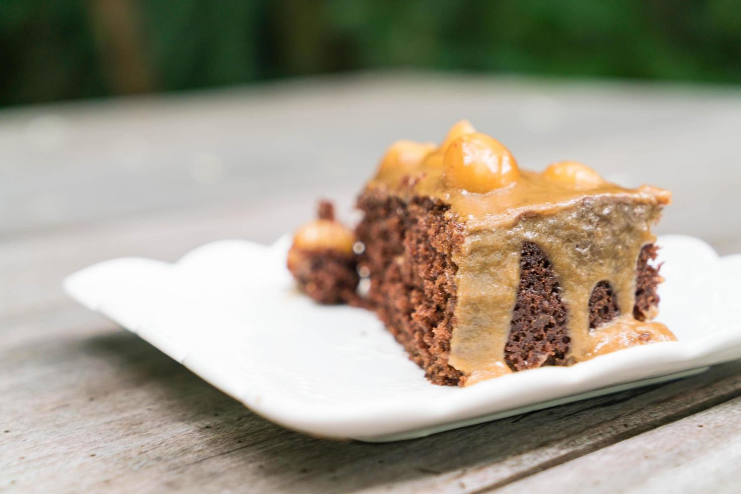 manteiga de banana com bolo de macadâmia foto