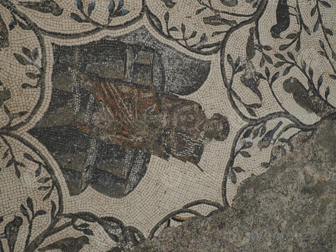 mosaico em volubilis ruínas romanas em marrocos- ruínas romanas mais bem preservadas localizadas entre as cidades imperiais de fez e meknes foto