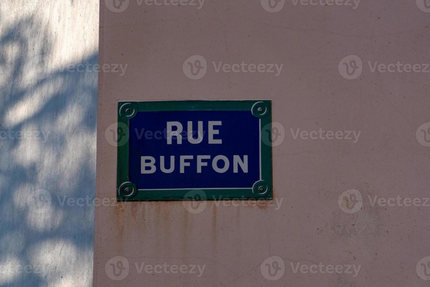 placa da rue buffon em paris foto