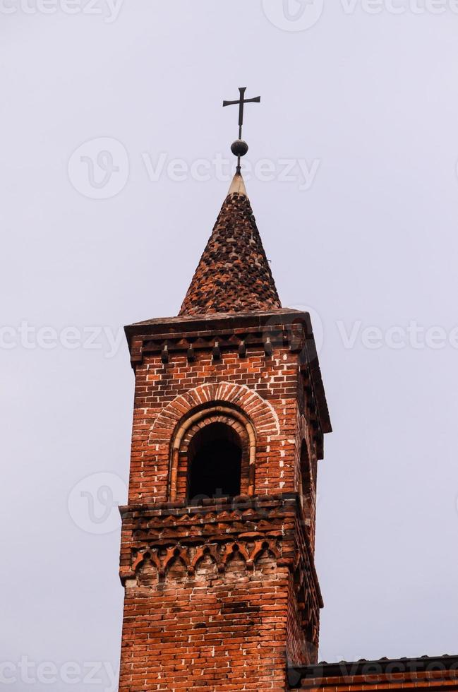 close-up da torre da igreja foto