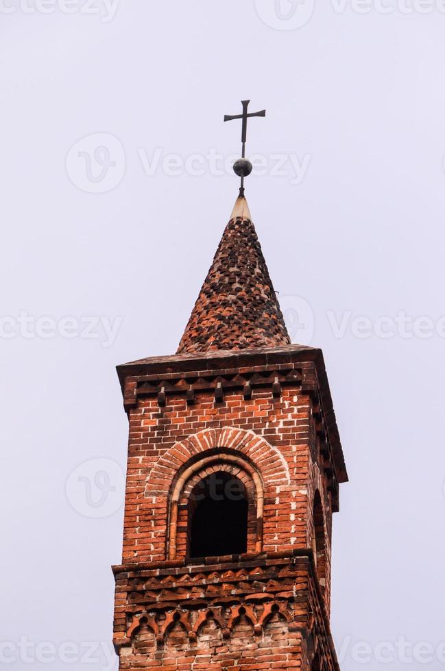 close-up da torre da igreja foto