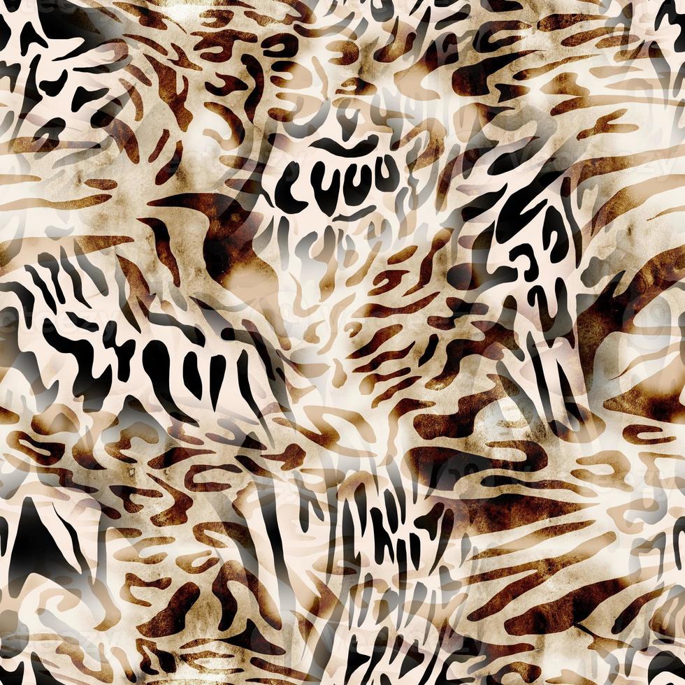textura sem costura de leopardo e zebra, impressão animal desenhada à mão, textura animal, padrão selvagem africano. foto
