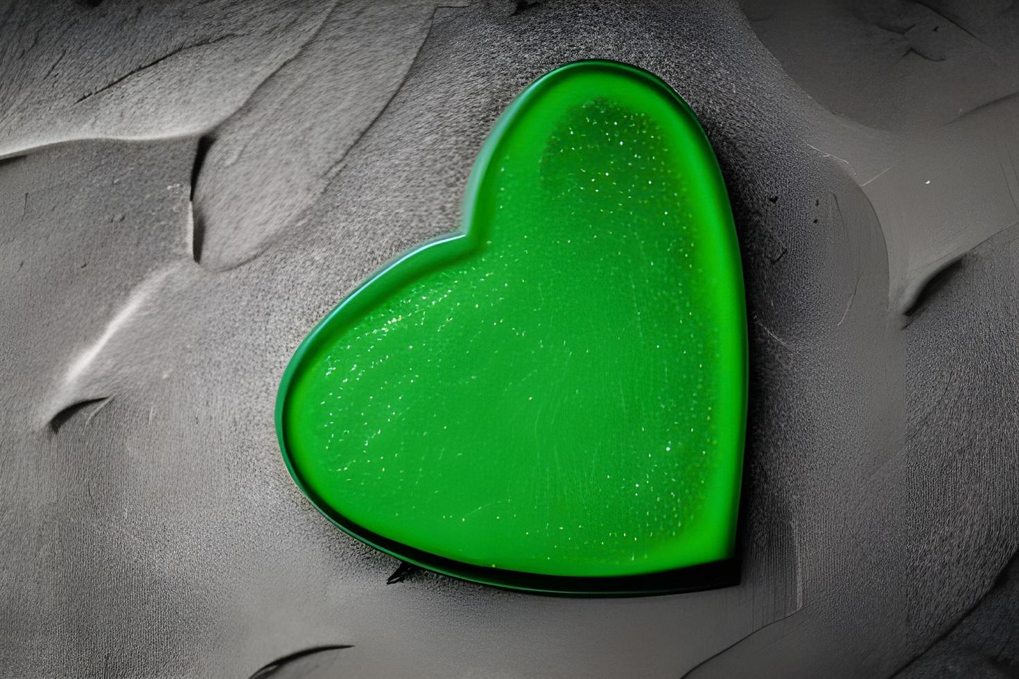 cor verde amor forma de coração foto