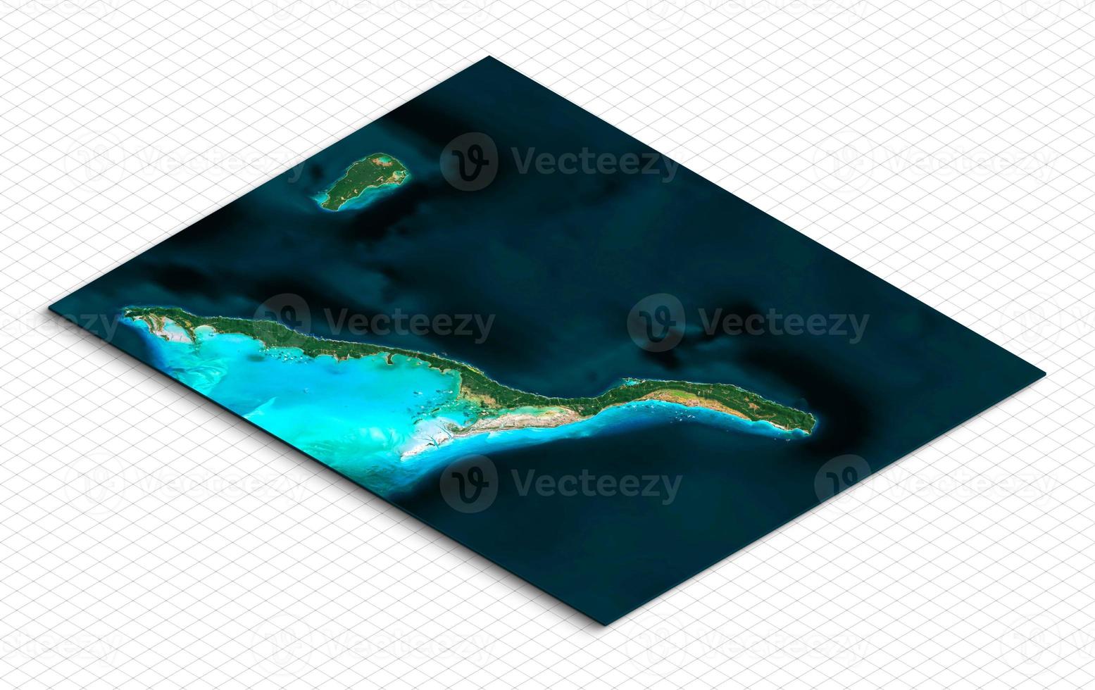 Modelo 3D da Ilha das Bahamas. mapa isométrico terreno virtual 3d para infográfico foto