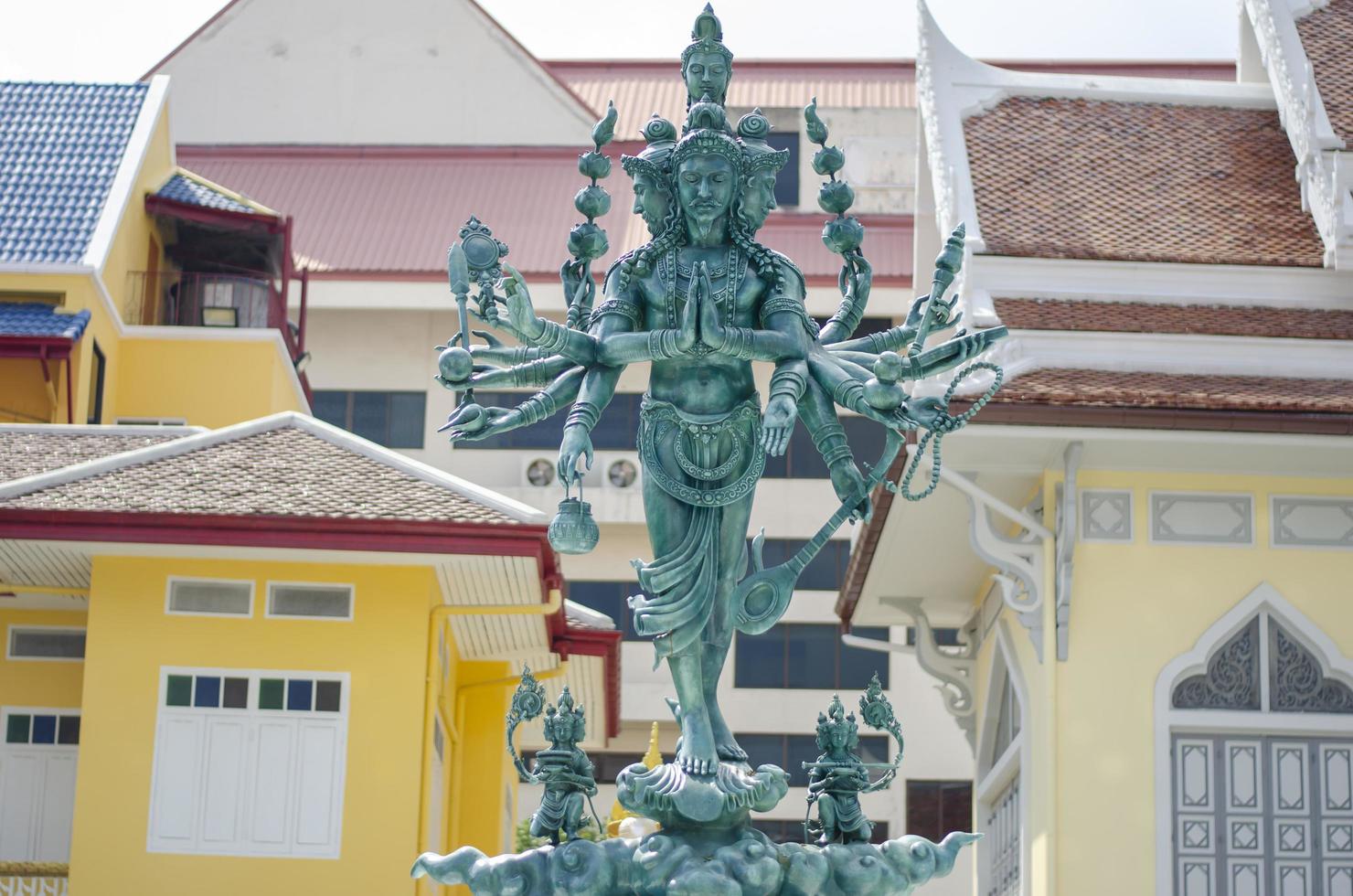 verde esmeralda thao mahaprom em wat intharawiharn, bangkok, tailândia foto