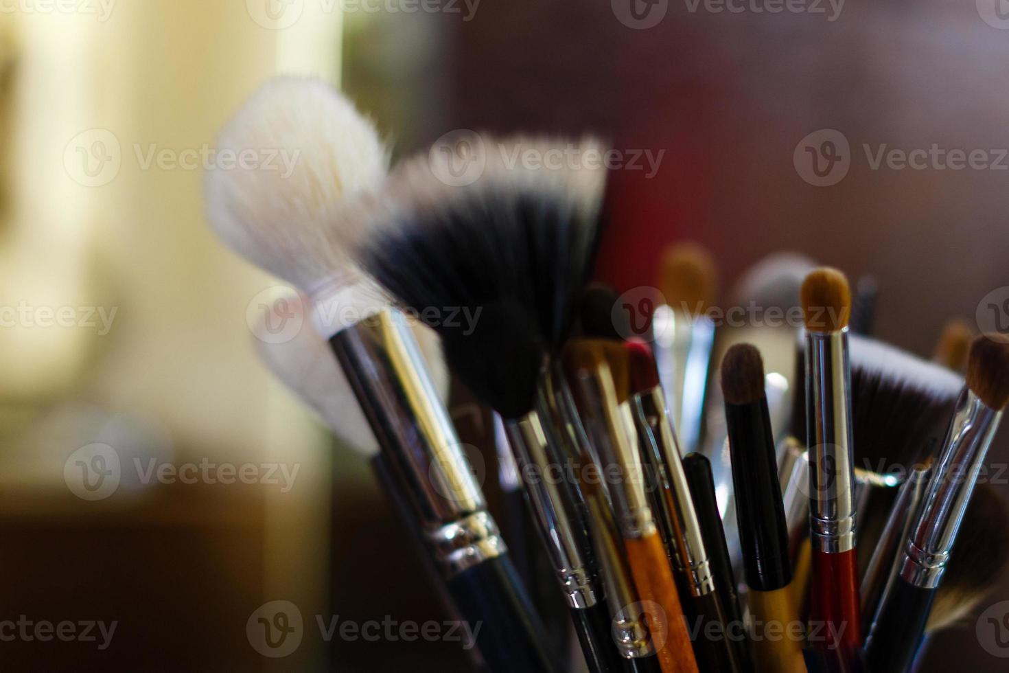 pincéis de maquiagem, close-up foto