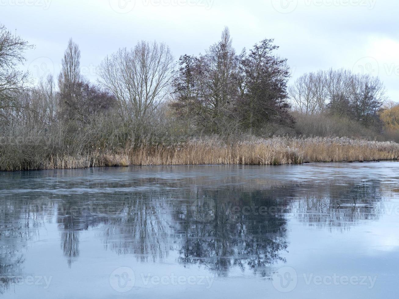 pântanos congelados em tophill baixo perto de Driffield, East Yorkshire, Inglaterra foto