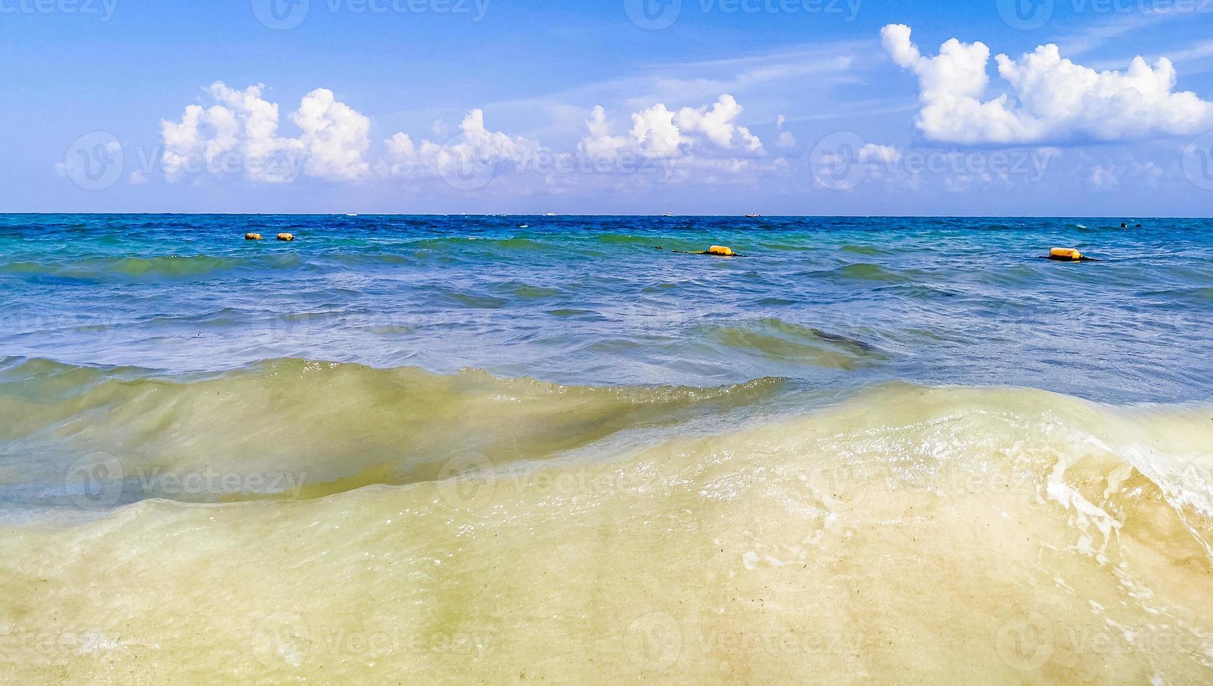 praia tropical do caribe água turquesa clara playa del carmen méxico. foto