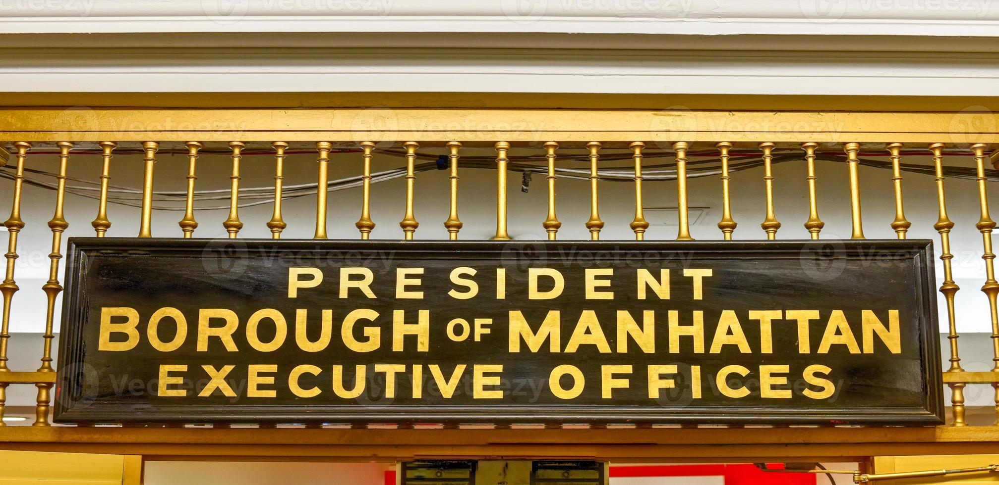 entrada para os escritórios executivos do distrito de presidente de manhattan foto