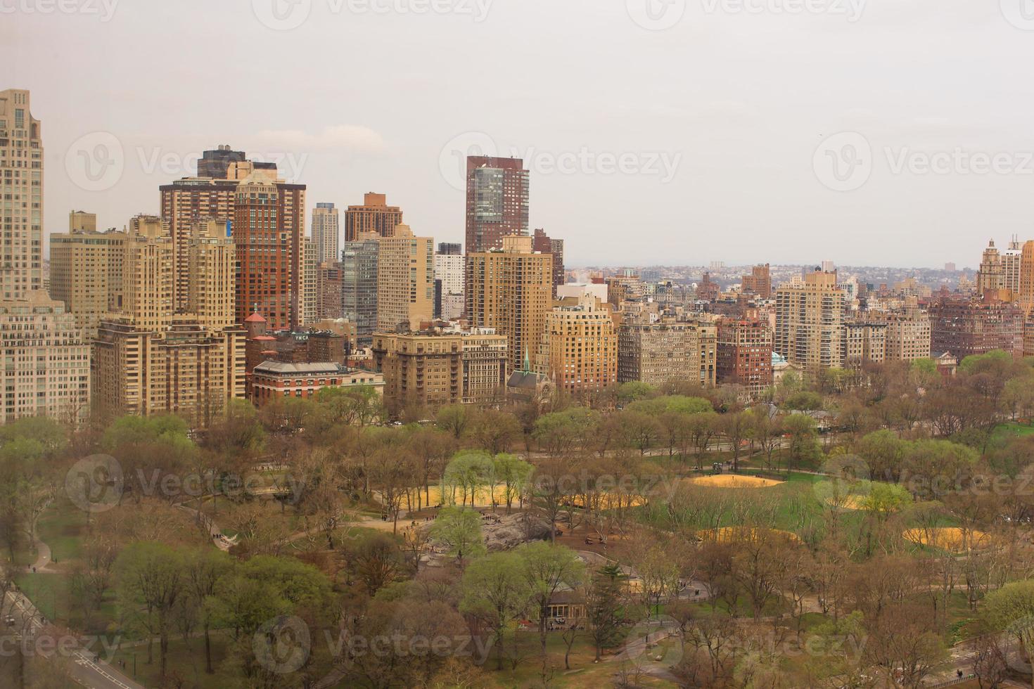 vista do central park da janela do hotel, manhattan, nova york foto