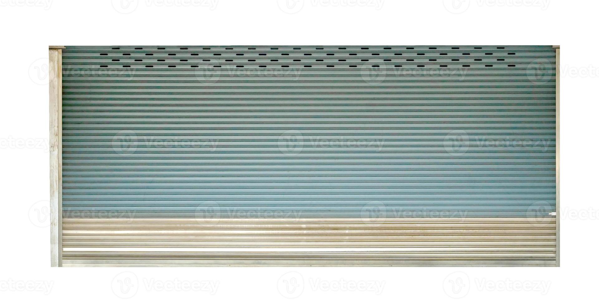 porta do obturador do rolo para garagem isolada no fundo branco, caminho de recorte foto