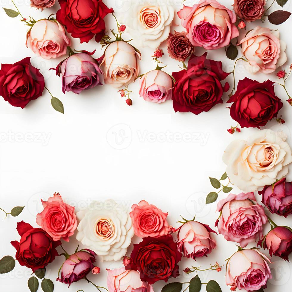 uma imagem impressionante com uma flor rosa vermelha e rosa com um espaço em branco no meio, perfeita para adicionar texto ou sobrepor gráficos. esta foto é ideal para uso em mídias sociais, sites