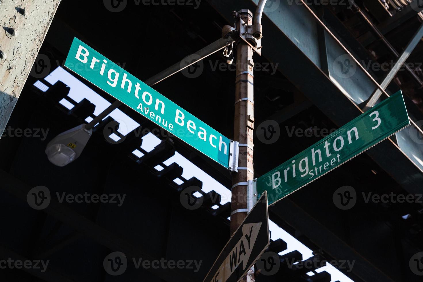 placas de rua para a avenida da praia de Brighton foto