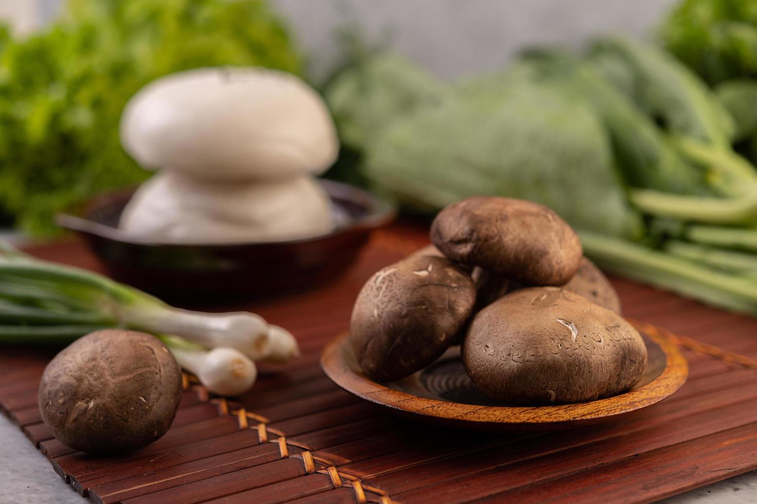 close-up de cogumelos shiitake foto