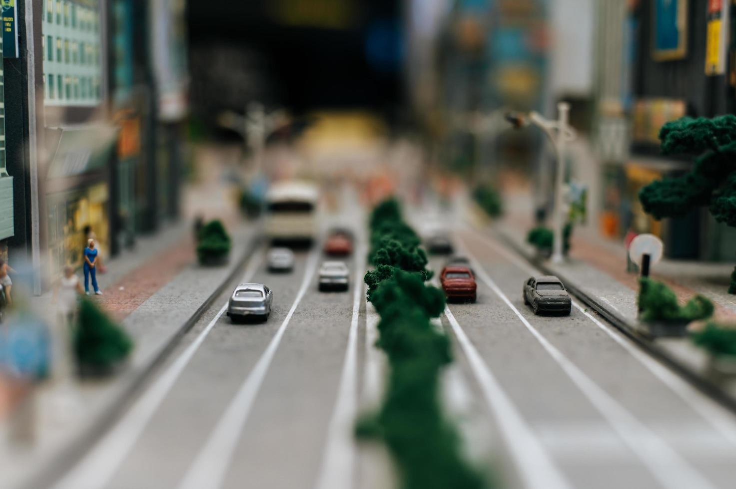 paisagem de cidade de brinquedo em miniatura foto