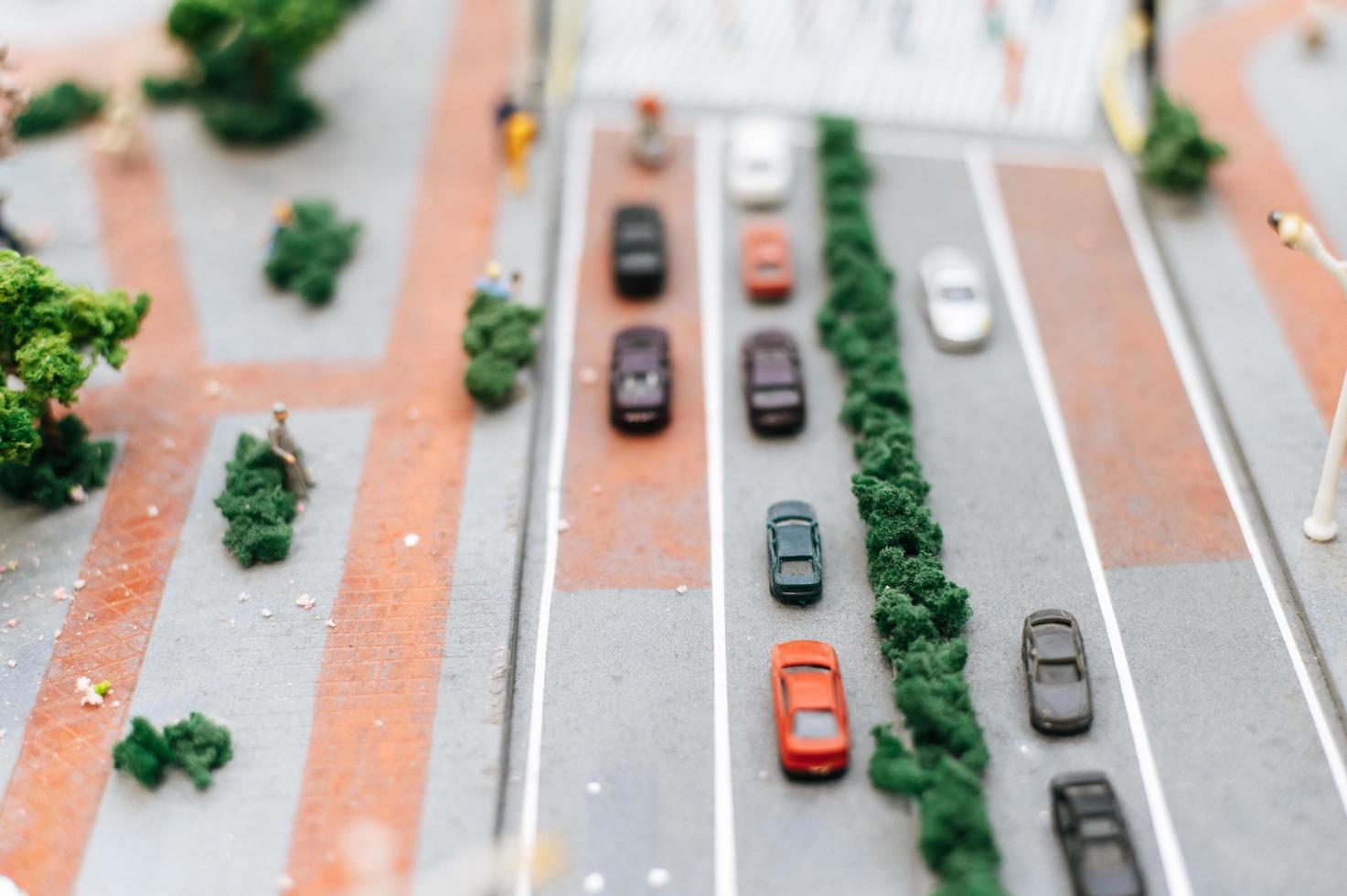 close-up de uma paisagem de rua em miniatura foto