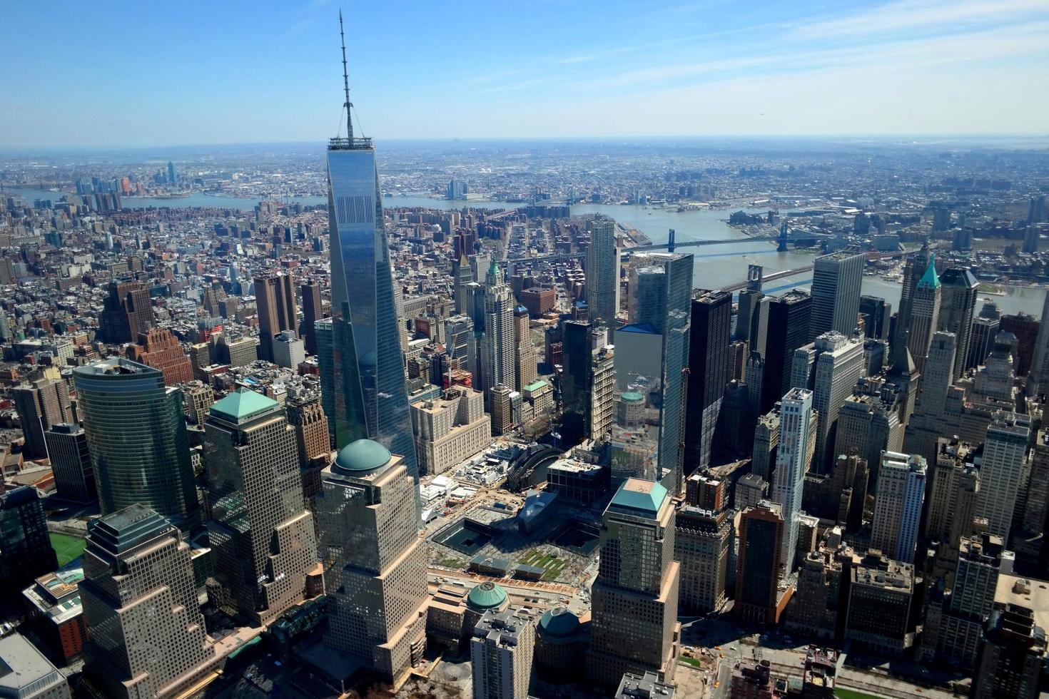 cidade de nova york, ny, 2020 - vista aérea do centro de comércio mundial foto