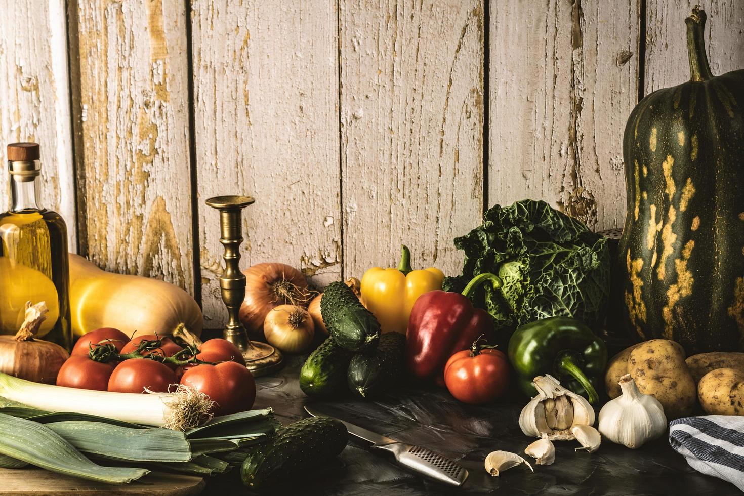 natureza morta de vegetais variados foto