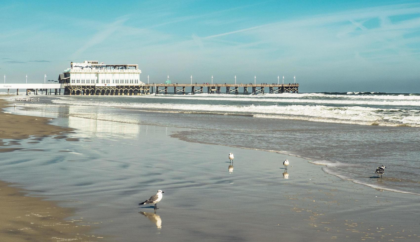 daytona beach, florida, inverno, 2016 - navio atracado em daytona beach foto