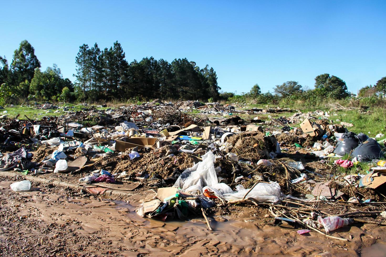 aterro com dejetos humanos que contaminam o meio ambiente foto