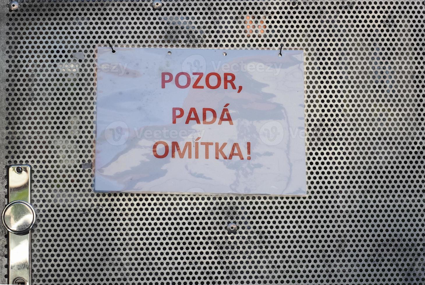 cuidado, gesso cai sinal de alerta foto