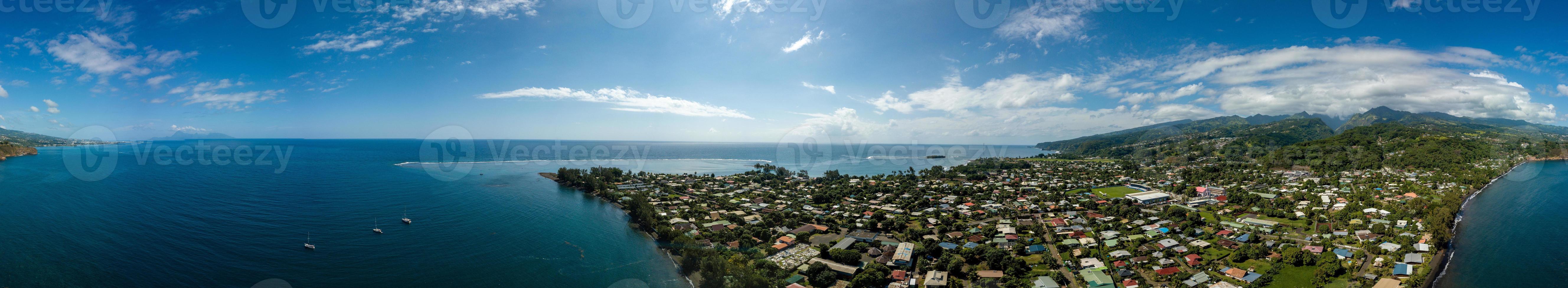 ilha tahiti polinésia francesa vista aérea da lagoa foto