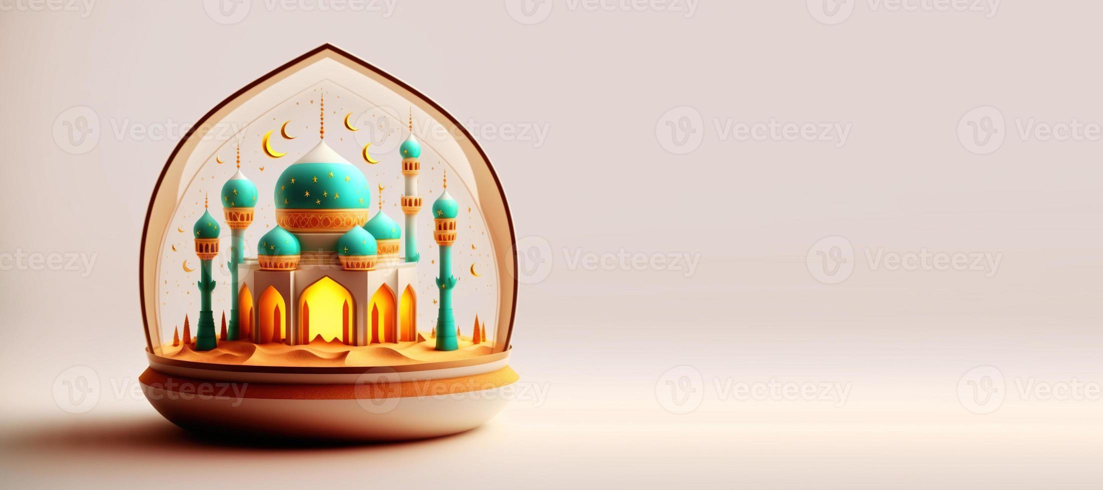 ilustração da mesquita para o fundo do ramadã islâmico eid foto