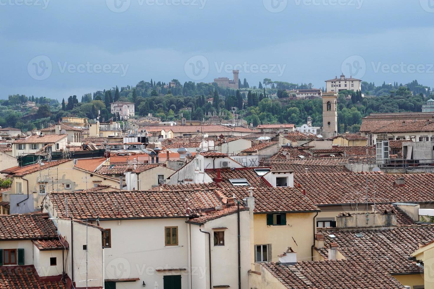 detalhe de telhados de casas antigas de florença itália foto