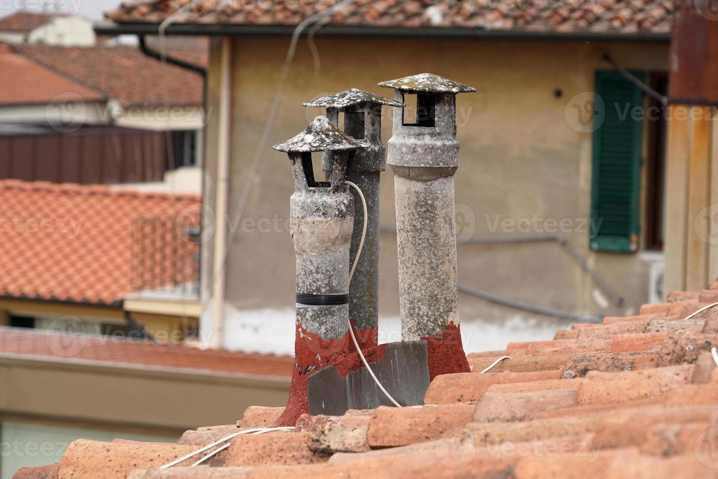 detalhe de telhados de casas antigas de florença itália foto