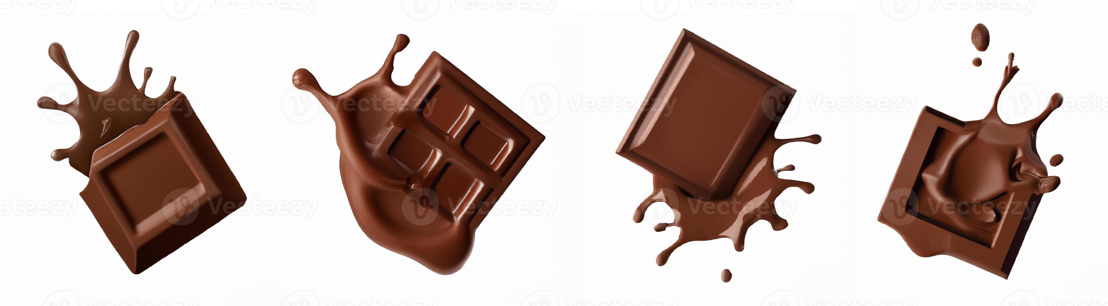 conjunto de respingos de chocolate. foto