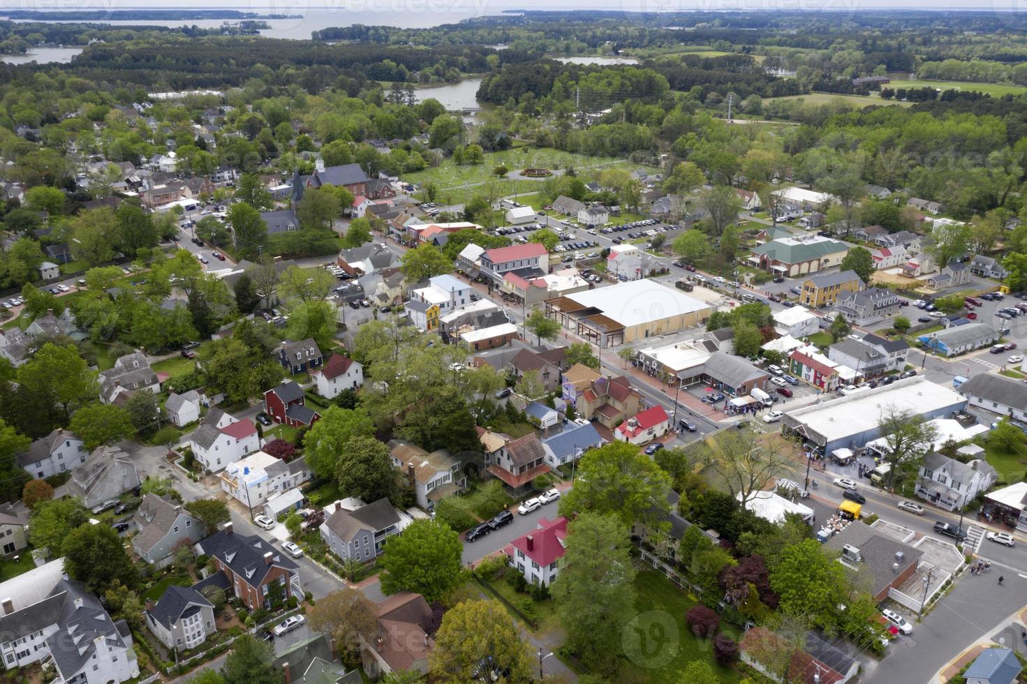 rua michaels maryland chespeake bay vista aérea panorama foto