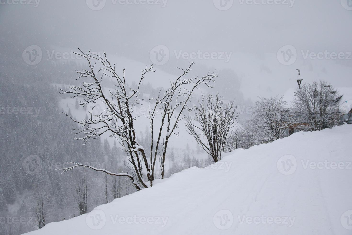 paisagem de inverno nos alpes austríacos foto