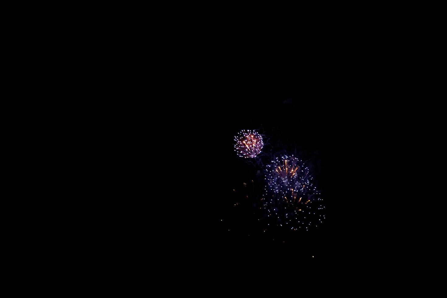 fogos de artifício no céu negro foto