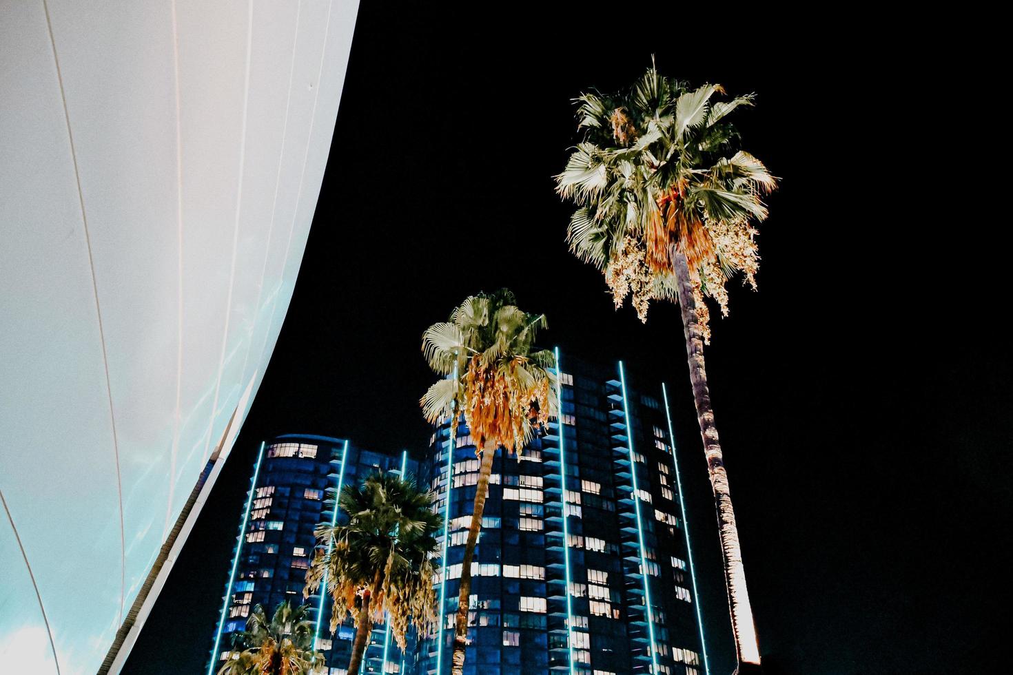 edifício alto durante a noite foto