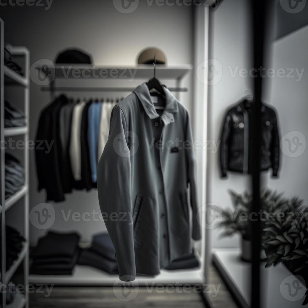 loja de fotos para roupas, loja de roupas em cabide na boutique da loja moderna