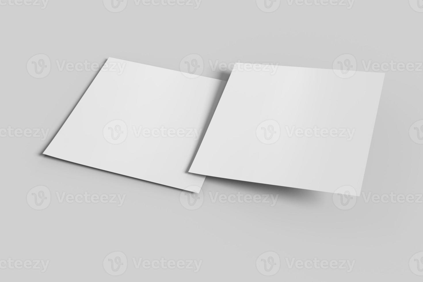 maquete de panfleto quadrado de papel em branco foto
