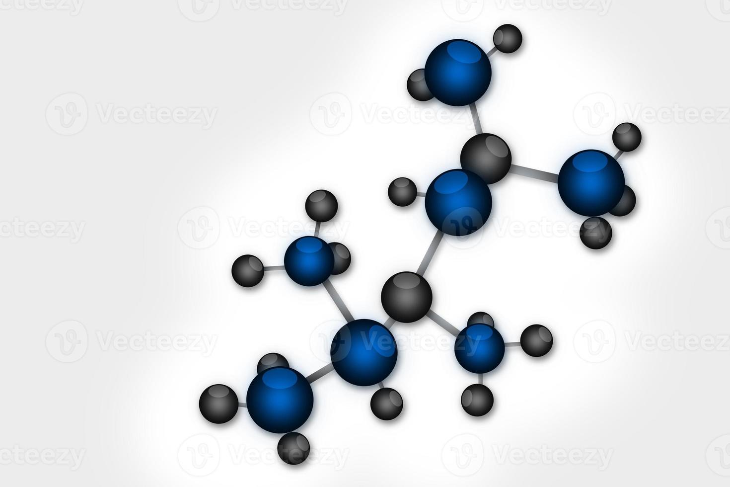 ilustração digital de moléculas em fundo abstrato foto