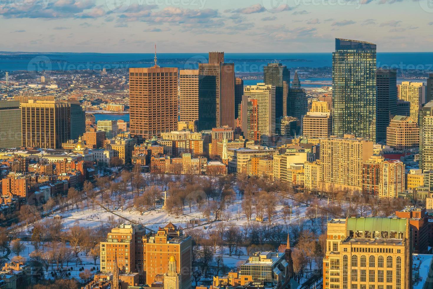 horizonte da cidade de boston paisagem urbana de massachusetts nos estados unidos foto