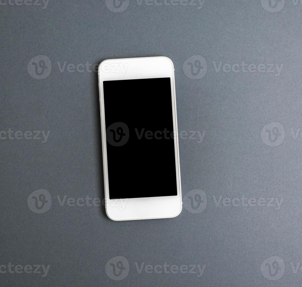 smartphone branco com tela preta em branco foto