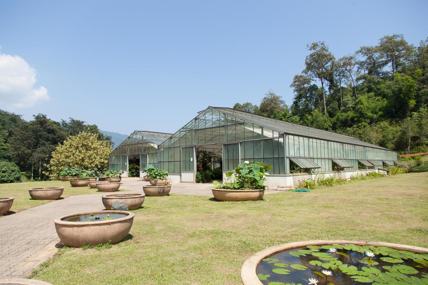 edifício de criação de plantas em uma fazenda foto